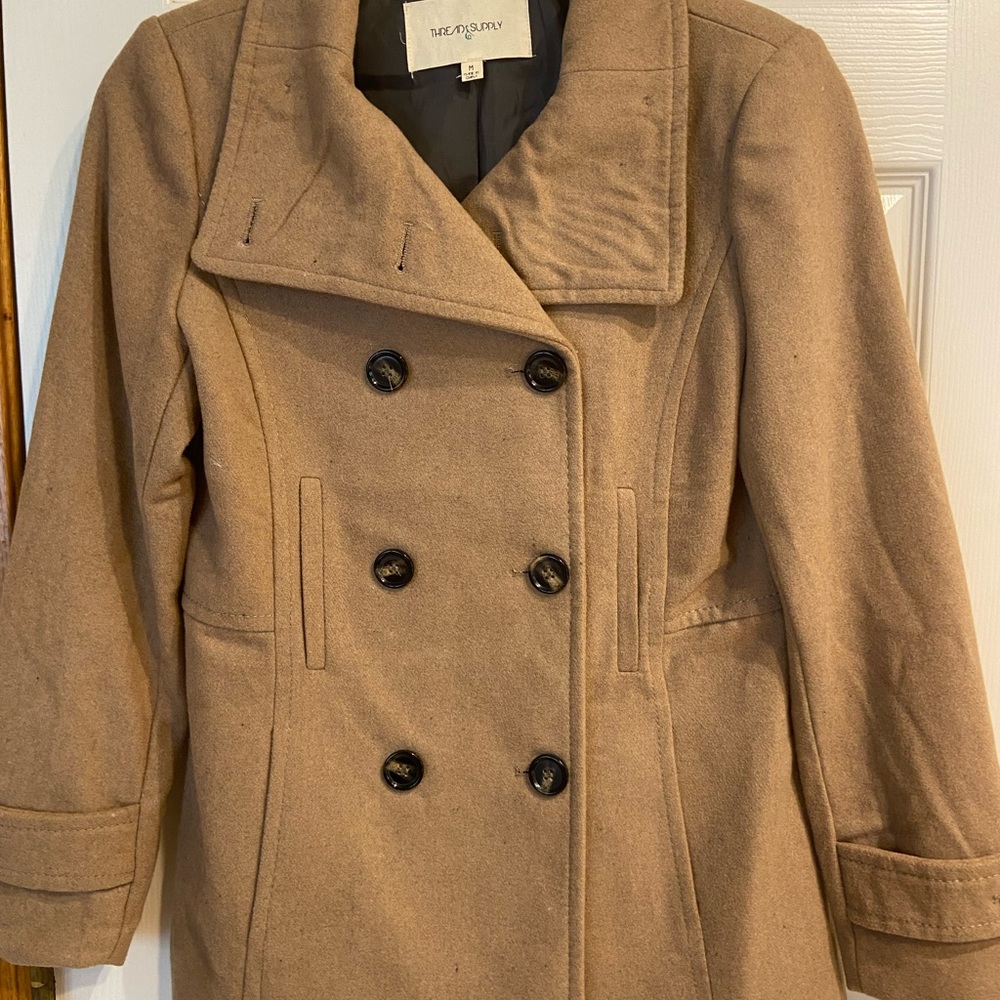 Women's Tan Peacoat